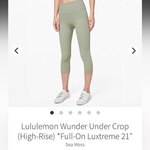 Lululemon Wunder Under Crop *Full-On Luxtreme 21"-